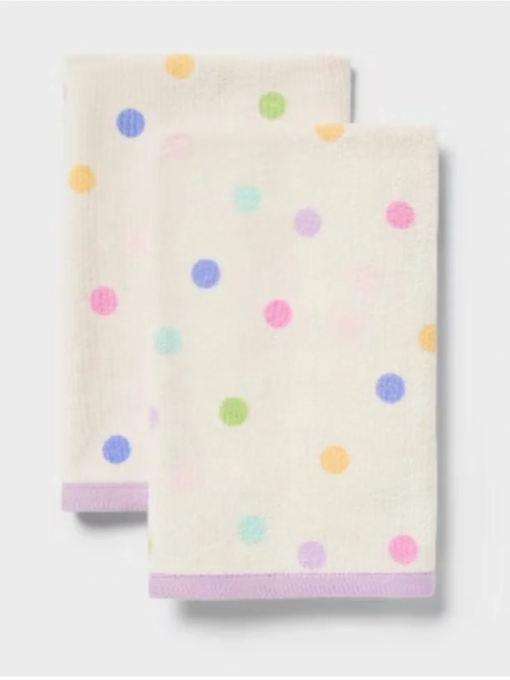 NEW Room Essentials Pastel Polka Dot Hand Towel 100% Cotton - Set Of 2 - Picture 1 of 3